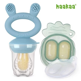 紐西蘭Haakaa 矽膠咬咬樂迷你套組/ 天藍色