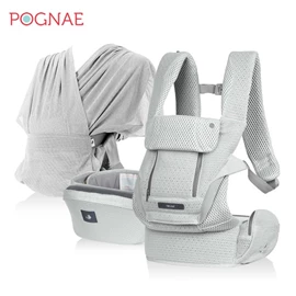 韩国Pognae Max Flow 万能四合一超凉感透气婴儿背带-浅灰色