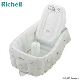 日本Richell 兩用型充氣嬰兒浴盆-Snoopy