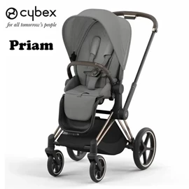 德國Cybex PRIAM 嬰兒手推車/ 玫瑰金車架 Mirage Grey