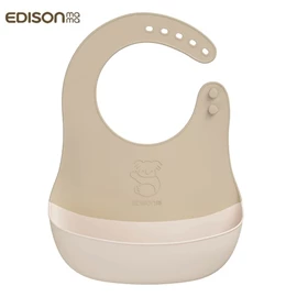 日本Edison 柔軟立體圍兜-摩卡