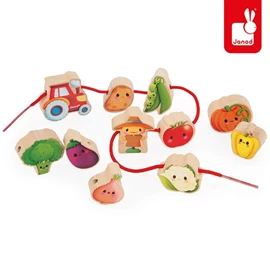 法國Janod 木製串珠樂/ 菜園 13件