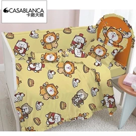 【Casablanca】嬰兒床 2件套(床單連枕袋)-白爛貓
