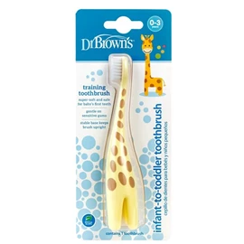 美國Dr. Brown's 幼兒軟毛直立式牙刷/ 長頸鹿