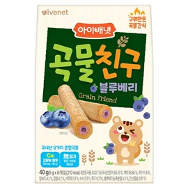 韩国Ivenet贝贝 糙米手指饼/蓝莓味 5g x 8条