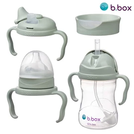 澳洲b.box 全階段奶瓶學飲杯套裝/ 鼠尾草