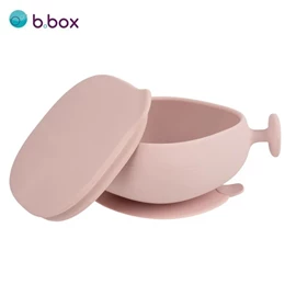 澳洲b.box 全矽膠吸盤碗連蓋/ 粉紅