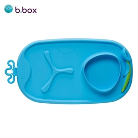 澳洲b.box roll + go 隨行矽膠餐墊連餵食匙/ 藍色