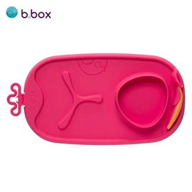 澳洲b.box roll + go 隨行矽膠餐墊連餵食匙/ 粉紅