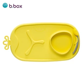 澳洲b.box roll + go 隨行矽膠餐墊連餵食匙/ 黃色