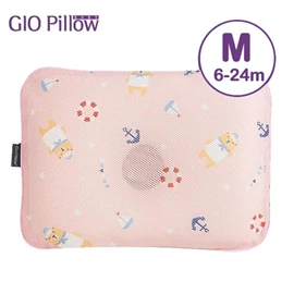 韓國Gio Pillow 超透氣護頭型 嬰兒枕頭-M碼 水手熊粉