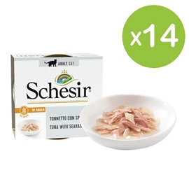 Schesir 浓汤猫主食罐-吞拿鱼鲈鱼 70g X 14罐