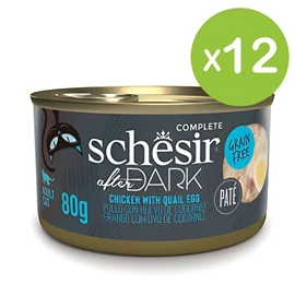 Schesir After Dark 猫主食肉酱罐-鸡肉鹌鹑蛋 80g X 12罐
