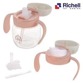日本Richell TLI 第4代 三階段學習杯套裝/ 彩虹