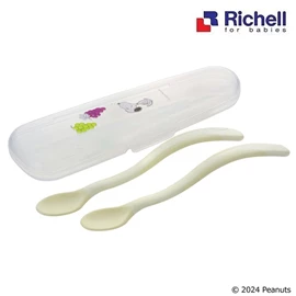 日本Richell TLI 嬰兒軟質餵食匙/ 兩支裝連盒 Snoopy