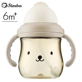 台灣小獅王 Simba 好樂飲PPSU防漏滑蓋學習水杯-250ml 可可杏