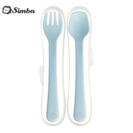 台灣小獅王 Simba 美味學習叉匙組/ 晨藍