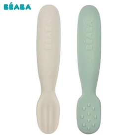 法國BEABA 矽膠沾匙套裝/ 2件裝 灰綠組
