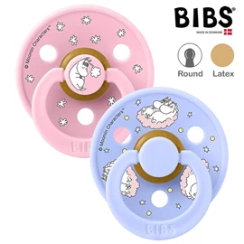 丹麥BIBS Colour 圓形乳膠安撫奶嘴/ 6-18M 姆明甜夢 兩件裝