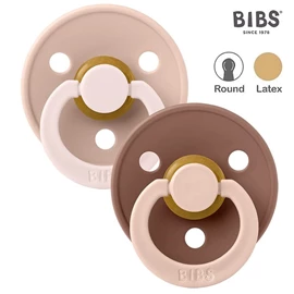 丹麥BIBS Colour 圓形乳膠安撫奶嘴/ 0-6M 兩件裝 淺粉淺啡混合